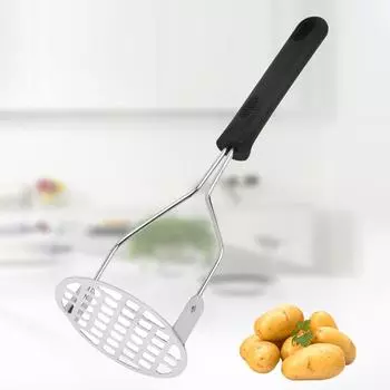 304 stainless steel potato press, manual mashing kitchen gadgets, suitable for potatoes, garlic, sweet potatoes, mud press чёрный