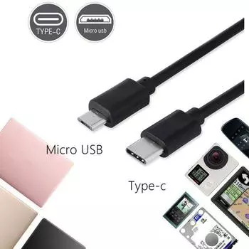30/100 см Тип C Usb-c для Micro Usb-кабеля для Xiaomi Зарядный реверсивный кабель Взаимный и Данные G9P2 black-0.3m