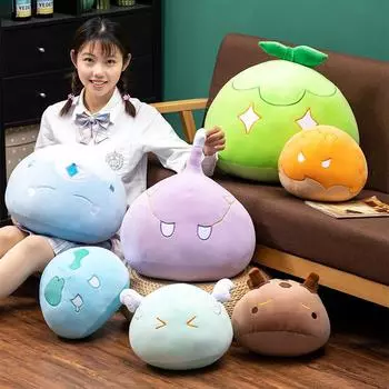 30/40/50 см Kawaii плюшевая подушка Genshin, милая слизь, элементарная Peluche, игрушки, мягкие игровые куклы, подушка, подарки для детей 10cm pendant