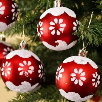 30/6PCS Christmas Ball Ornaments Xmas Tree Hanging Pendant Christmas Party Decorations for Home 2025 Navidad Natal New Year Gift 6pcs(1 box)