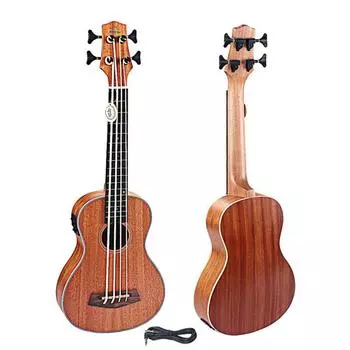 30-дюймовая электрическая гавайская гитара с бас-гитарой EQ Sapele в стиле ретро с закрытой кнопкой, четырехструнная гитара AF01