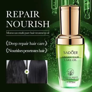 30 мл эфирного масла Moroccan Multi-Pure Hair Care, восстанавливает и питает волосы, улучшает состояние секущихся кончиков и предотвращает выпадение волос 30ml