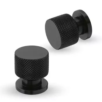 30 Piece Knobs for Cabinets– Modern Aluminum Drawer Knob for Kitchen, Wardrobe, Cupboard, and Home Furniture (Black Finish)