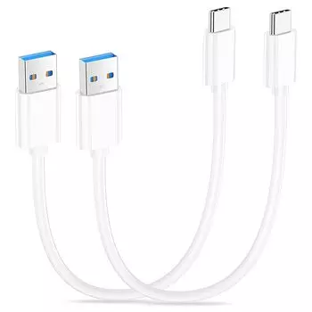 [30 см-2 шт] Короткий USB-C кабель для зарядки iPhone 15 USB 3.1/3.2 Gen 2, высокоскоростной кабель Type-C для передачи данных 10 Гбит/с, iPhone MacBook Pro/Air