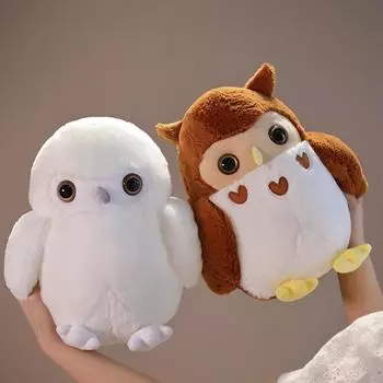 30 см/40 см мягкая кукла-сова, имитация животного, игрушка, милая птица, коричневый, белый, мультяшный, плюшевый, для детей, девочек, подарок 30cm белый