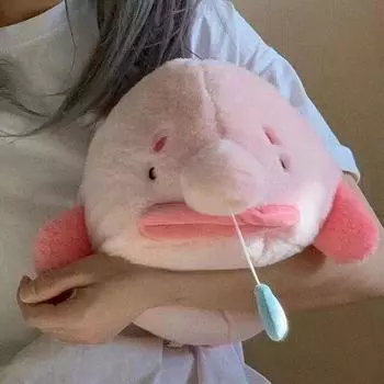 30 см плюшевая игрушка «Runny Blobfish», рыба-клоун с красным носом, мультяшное животное из океана и моря, тянущая проволока для носа, мягкая кукла для мальчика и девочки, подарок на день рождения 37x25cm
