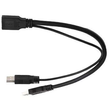 30 см удлинительный кабель-конвертер вспомогательного питания USB 3.0 мама в двойного папа для 2,5-дюймового мобильного жесткого диска