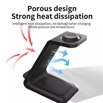 30 Вт быстрая беспроводная зарядная подставка для iPhone 15 14 13 8 Samsung S20 S21 Apple Watch 8/7 Samsung Galaxy 6/5 3 в 1 зарядная станция