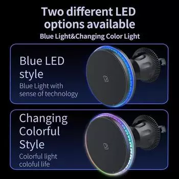 30 Вт RGB Магнитное автомобильное беспроводное зарядное устройство для iPhone 12 13 14 15 Pro Max Macsafe Автомобильный держатель для телефона Подставка для быстрой зарядки