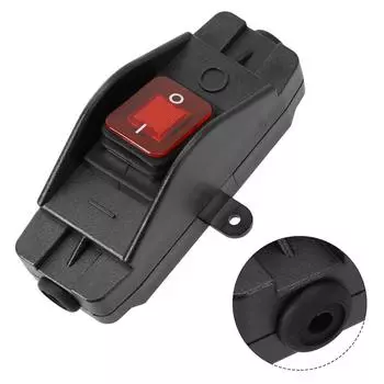30A 220V IP65 Waterproof On/Off Inline Cord Switch with Indicator Black