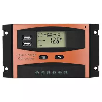 30A 50V Dual USB LCD Display Smart PWM Solar Panel Контроллер заряда IP32 Водонепроницаемый