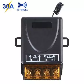 30A Управление Вкл-Выкл DC12-72V/AC85-265V RF433Mhz Реле Водяного Насоса Переключатель Дистанционного Приемника Лампы Настенный Светильник Выключатель Беспроводной