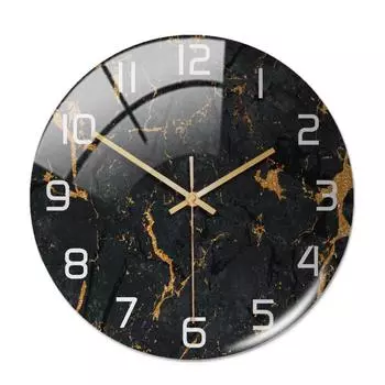 30CM Wall Clock New Listing Round Marble Three-Dimensional Clock Home Decorations For Living Room Kitchen Bedroom And Office 30CM