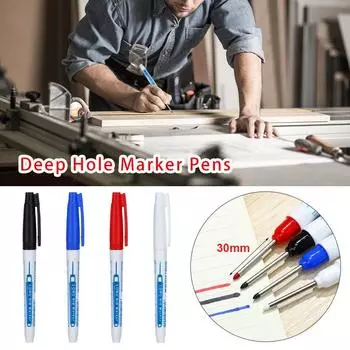 30mm Useful Craftwork Multi-purpose Mark Tool Carpenter Pen Long Head Markers Deep Hole Marker Pens чёрный