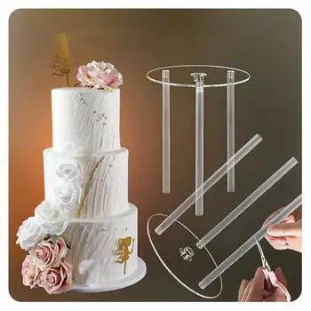 30pcs Easy Cut DIY Cake Stand Dowel Rod Baking Reusable Support PP Two Tier чистый
