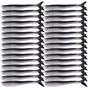 30Pcs Soft Fishing Lures with Paddle Tail Simulation Fishing Stuff Loach Baits Slow Floating Swimming Lures with Box