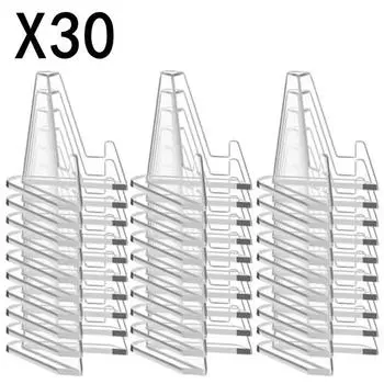 30PCS Triangular Card Display Stand Mini Acrylic Idol Photo Picture Holder Stands for Coin Sports Trading Cards Display Racks