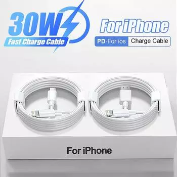 30 Вт кабель USB C для быстрой зарядки iPhone 14 13 12 11 Pro Max Data Line 8 7 6 Plus XS X XR SE2020 Аксессуары для быстрой зарядки телефонов 1m