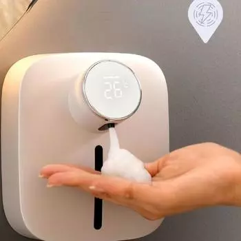 320 мл, 1500 мАч, автоматический дозатор мыла с умным датчиком, USB перезаряжаемая настенная маленькая стиральная машина с пеной белый