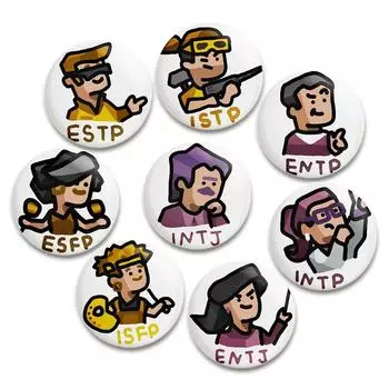 32/44/58 мм 58 мм 16 значков типов личности MBTI значок психологии ручной работы из жести броши нагрудный значок для рюкзака одежда подарочный аксессуар 32mm