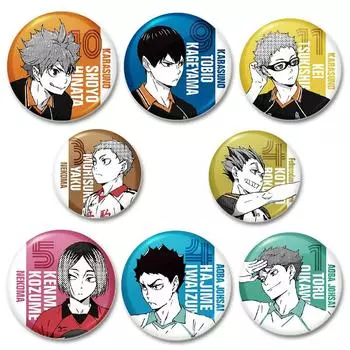 32/44/58 мм Аниме Haikyuu значки Мультяшные фигурки Кенма Козуме Значок Волейбол Мальчики Ручной Работы Броши Нагрудник для Рюкзака Одежда Подарок 32mm