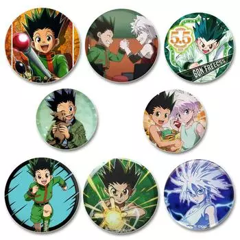 32/44/58 мм круглые броши-булавки на лацкан Hunter X Hunter HD принт брошь японский значок аниме Hot Blooded ювелирные изделия для фанатов коллекции подарок 32mm