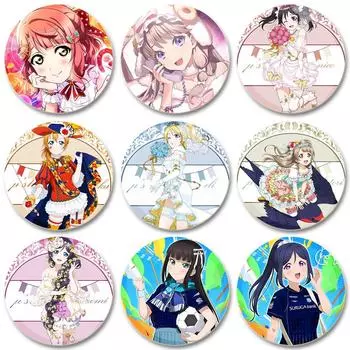 32/44/58 мм LoveLive!Супер звезда!!Ping An Pansy Tang Coco круглая брошь на лацкан одежды сувенирная мягкая пуговица декоративная шляпа значок 32mm