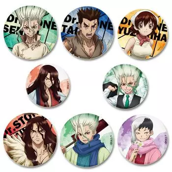 32/44/58 мм TV Anime DR STONE эмалированный значок Ishigami Senkuu/Amber/Kohaku значки на лацкан мультфильм броши рюкзак ювелирные изделия аксессуары подарок 32mm