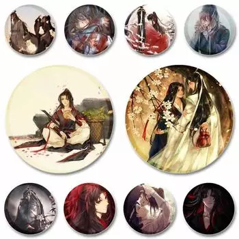 32/44/58MM Mo Dao Zu Shi эмалевые булавки значок для косплея Lan Zhan Chen Qing Ling аниме брошь булавка для одежды рюкзак шляпа Декор рождественские подарки 32mm(1.25in)