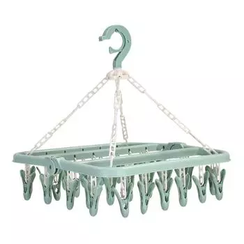 32 Peg Dryer Washing Line Airer Clothes Horse Underwear Socks Pants Hangers Bathroom Storage Rack