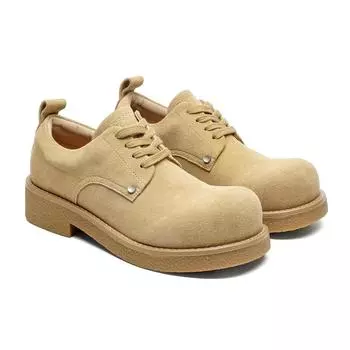 3386 Derby shoes men s spring and summer new Mickey big head shoes low-top big yellow boots round head fashion leather shoes men s 36-Female size