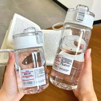 350/550 мл бутылка для воды со шкалой времени портативная прозрачная бутылка для воды Kawaii спортивная чашка для воды пластиковая удобная чашка 350ml or 550ml