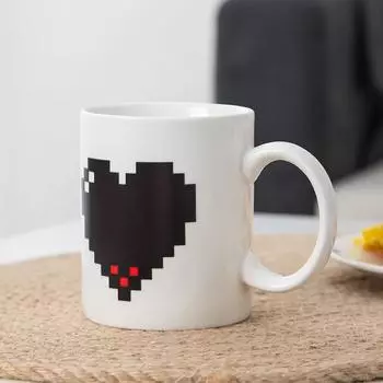 350 мл. Керамическая чашка с персиковым сердцем, меняющая цвет. Творческая новинка. Волшебная кружка для чая, молока, кофе, подарков на День святого Валентина. Любовь, девушка, подруга. 301-400ml