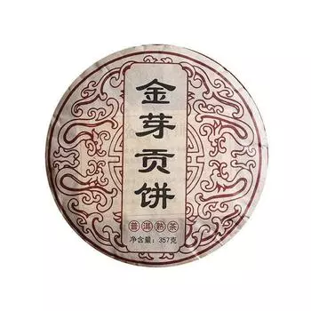 357 г чая пуэр Юньнань Golden Bud Tribute Cake, приготовленный чайный пирог, старый выдержанный чай