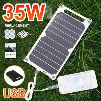 35 Вт Sunpower портативная солнечная панель 5 В солнечная пластина с USB безопасным стабилизирующим зарядным устройством для телефона Power Bank на открытом воздухе кемпинга дома RV подарок