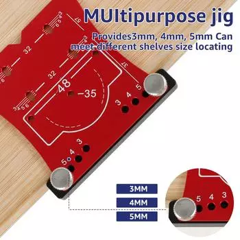 35mm Woodworking Hinge Hole Opener Punch Tool,Punch Locator and Limiting Frame,Hole Opener Home Drilling Locator Auxiliary Tool красный