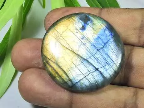 35X24MM многоцветный огненный лабрадорит круглый кабошон россыпью натуральный драгоценный камень 93 карата. СК-4009