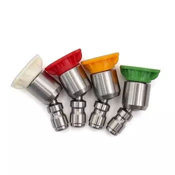 360 Degree 1/4 Stainless Steel Quick Connect High Pressure Spray 0 15 25 40 Degree Nozzle Car Wash Accessories
