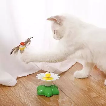 360 Rotating Electric Flying Bird Cat Gifts Colorful Toy Humming Intelligence Automatic Funny Training Interactive Rotating N7M4