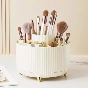 360° Rotating Jewelry Container Box Multifunctional Makeup Lipstick Container 6 Compartments for Home Bedroom Dresser CHINA