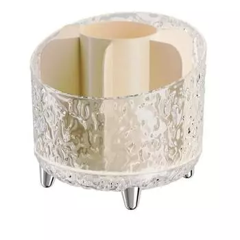 360° Rotating Makeup Brush Storage Box INS Space Saving Makeup Brush Holder Compartment Multi Function