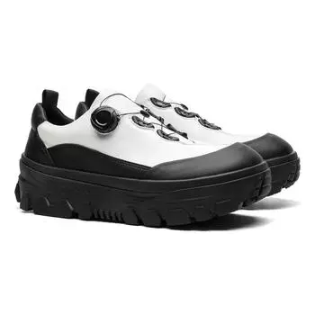 3628 Functional lace-up shoes Spring new thick-soled heightening niche board shoes Men s street outdoor men s shoes 38-Leather shoe size