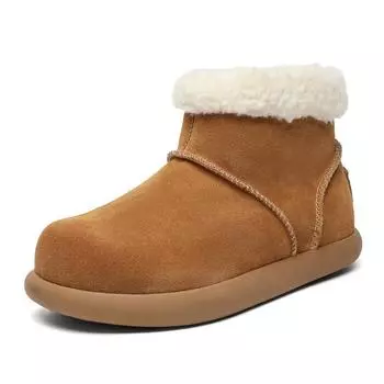 3672 small potato curly snow boots winter women s velvet cotton boots warm leather thickened short boots 35