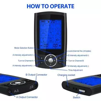 36 режимов Tens Muscle Stimulator Массажер для плеч и шеи Расслабляющий массажер для тела EMS Цифровая терапия Машина для похудения Электростимулятор