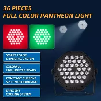 36 светодиодных ламп Par 36x3 Вт RGB DJ Disco KTV Lamp DMX 512 Strobe Lighting Effect Party Holiday Club Decoration Show Sound Activated EU PLUG