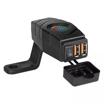 36 Вт адаптер для быстрой зарядки с переключателем Dual USB QC3.0 USB зарядное устройство на руль электровелосипеда водонепроницаемый чехол адаптер для быстрой зарядки 12 В-24 В Rearview mirror зелёный