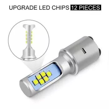 36W BA20D 6000K Led Motorcycle Headlight Bulb Fog Light 12 SMD 1200LM Hi Lo Lamp for Scooter Accessories Moto DRL
