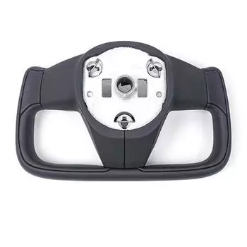 375mm Yoke Handle Steering Wheel for Tesla Model Y Heating Racing Leather Steering Wheel Model-X-Style 2025~2025 Car Accessories