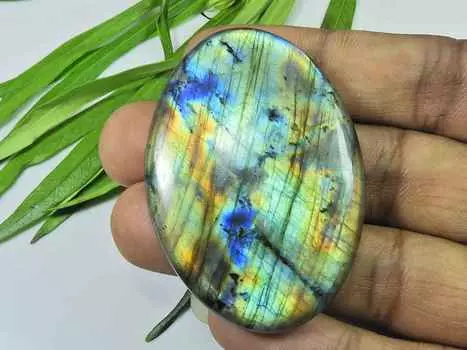 37X53MM натуральный лабрадорит многоцветный фиолетовый овальный кабошон россыпью драгоценный камень 146 карат SK-4028