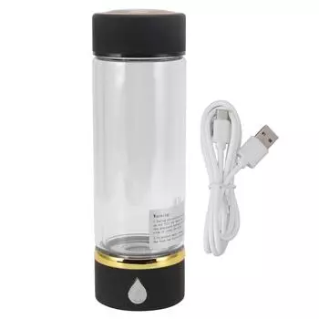 380ml Hydrogen Generator Water Bottle USB Charging Intelligent Portable Hydrogen Rich Water Cup L чёрный